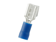 Plug distributor, flat plug sleeve, partially insulated, blue, 6.3 mm, for 1.5-2.5 mm² (50 pieces) - More 1