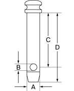 Top link pin cat. 1, L=121 mm - More 2