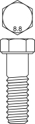 Hexagon bolt with shank, M12x170, DIN 931 - More 3